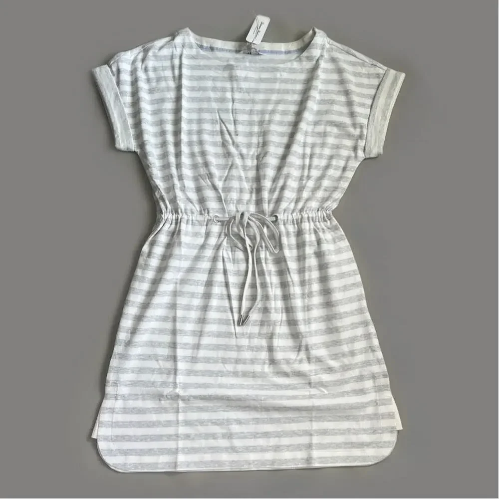 TOMMY BAHAMA Women's Short Sleeve Amira Stripe Short Dress Size M Grey (New) - Picture 1 of 8